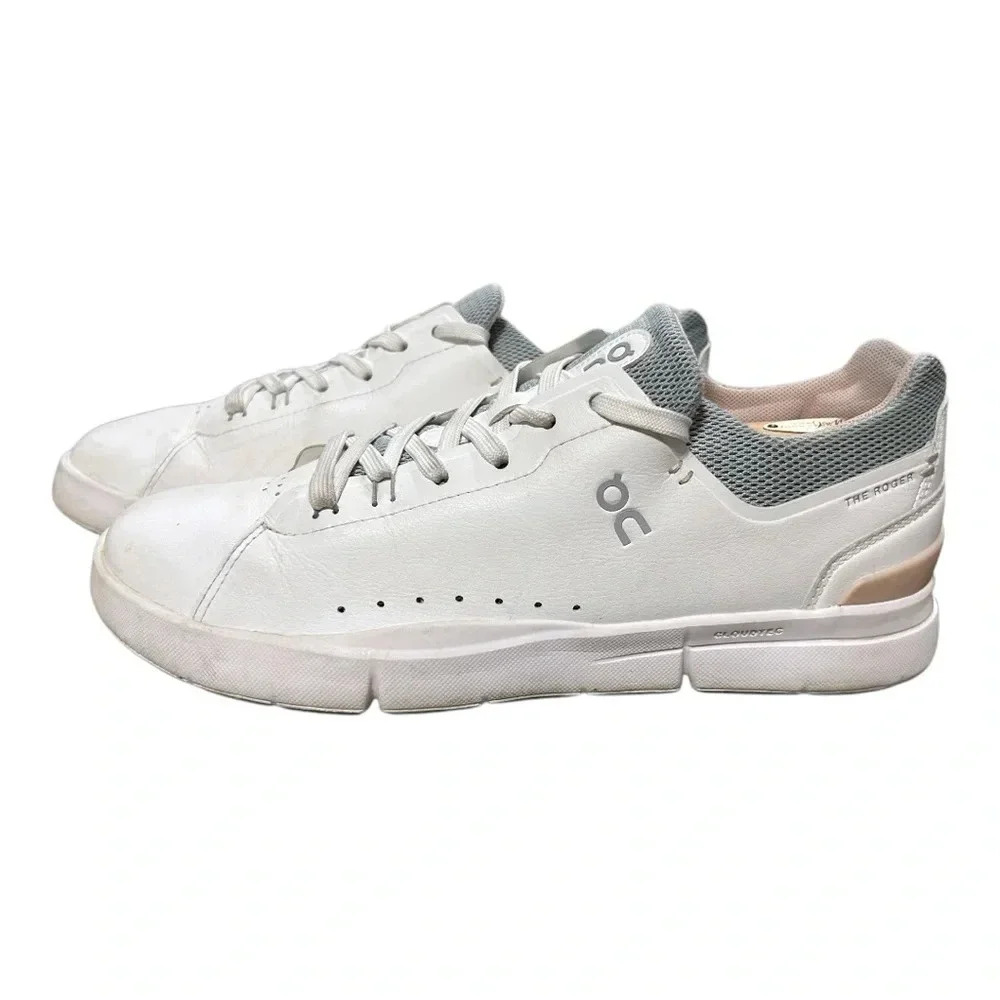 On Running THE ROGER Advantage Tennis Inspired Lace Up Sneaker White/Rosehip 9.5